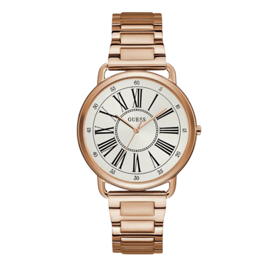 Guess Kennedy Rose Gold Stainless Steel Silver Dial Quartz Watch for Ladies - W1149L3