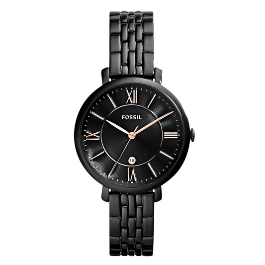 Picture of Fossil Jacqueline Black Stainless Steel Black Dial Quartz Watch for Ladies - ES3614 - Available at Raja Sahib