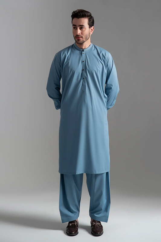 Picture of Wash & Wear | Blue Ban Shalwar Kameez - Available at Raja Sahib