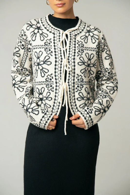 Picture of Embroidered Knit Cardigan - Available at Raja Sahib