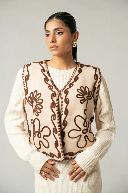 Picture of Embroidered Knit Cardigan - Available at Raja Sahib