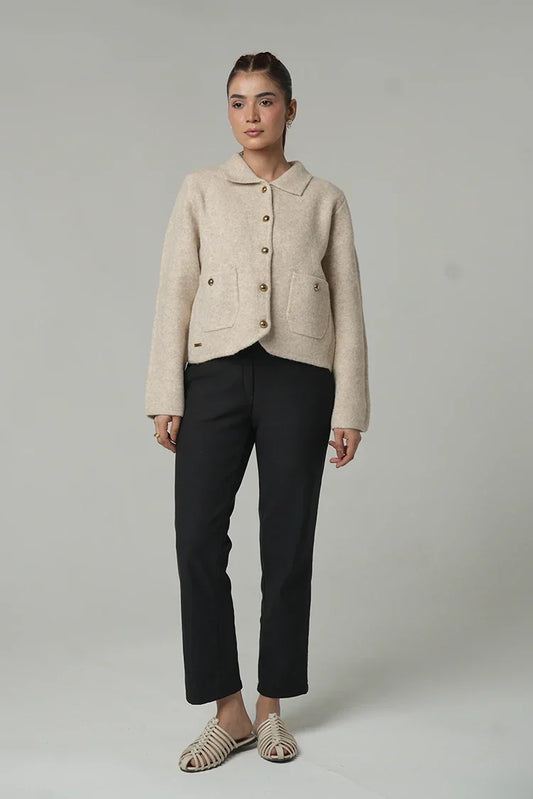 Picture of Collar Knit Cardigan - Available at Raja Sahib