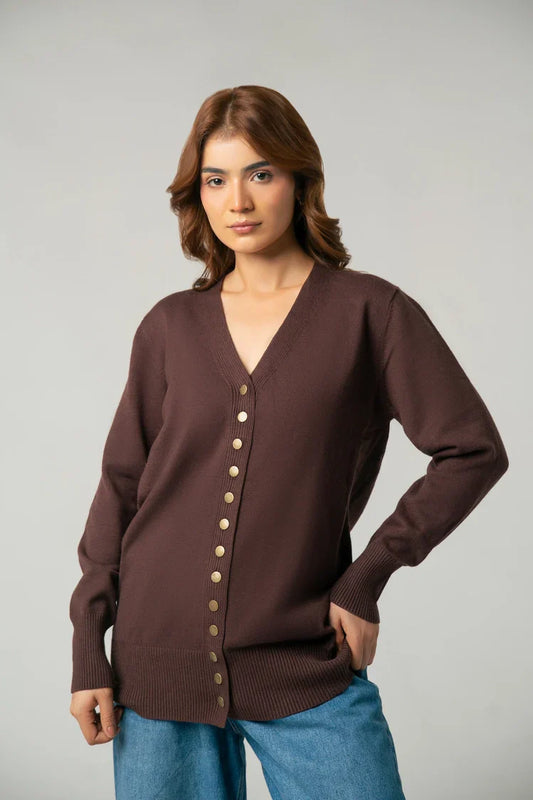 Picture of Ellena - V-Neck Knit Sweater - Available at Raja Sahib