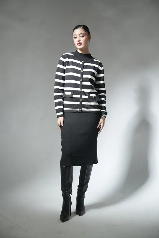 Picture of Striped Knit Sweater - Available at Raja Sahib