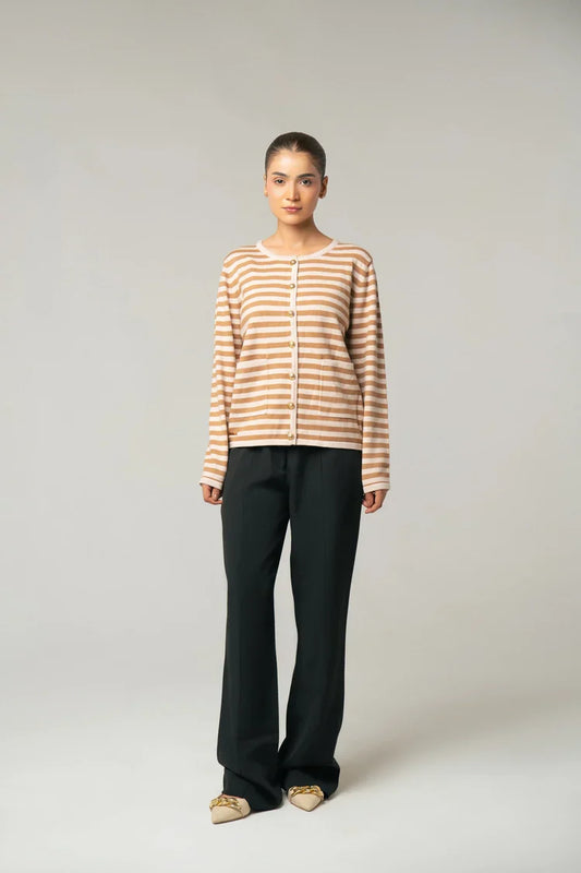 Picture of Ellena - Striped Knit Sweater - Available at Raja Sahib
