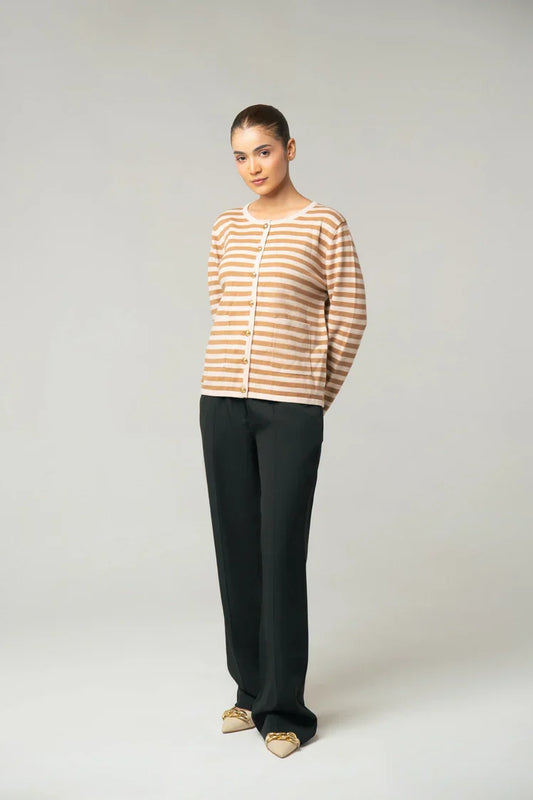 Picture of Ellena - Striped Knit Sweater - Available at Raja Sahib