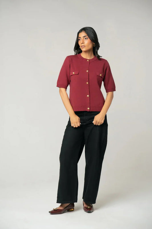 Picture of Ellena - Short Sleeves Cardigan - Available at Raja Sahib