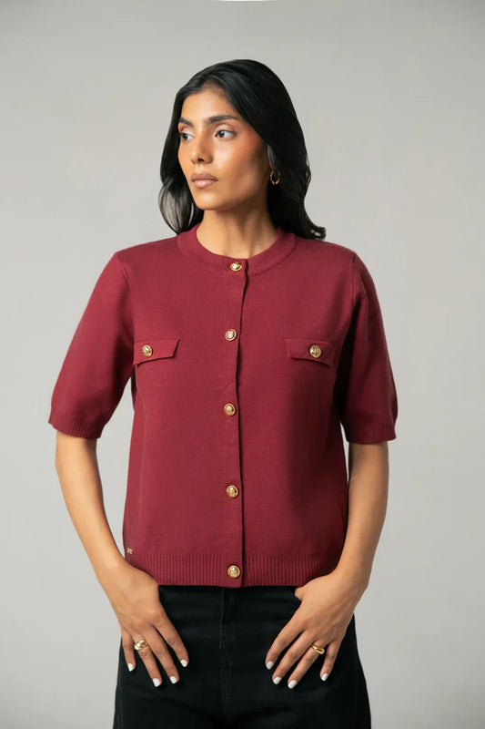 Picture of Ellena - Short Sleeves Cardigan - Available at Raja Sahib