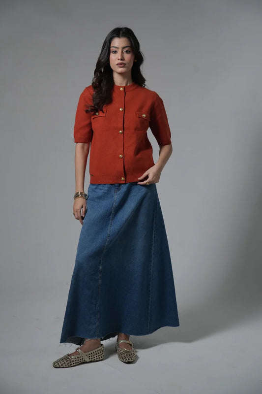 Picture of Short Sleeves Cardigan - Available at Raja Sahib