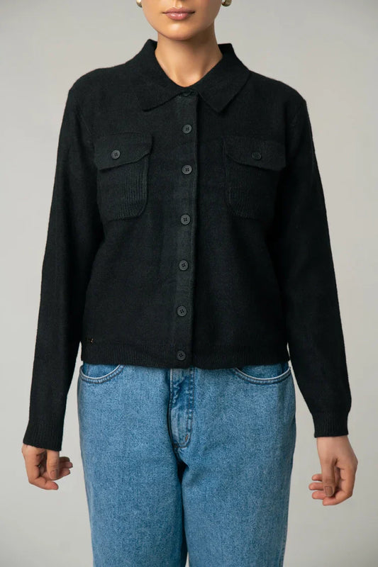 Picture of Ellena - Collar Knit Cardigan - Available at Raja Sahib