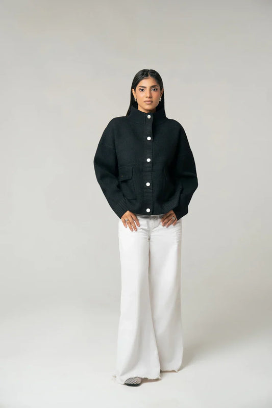 Picture of Ellena - Botton Up Jacket Sweater - Available at Raja Sahib