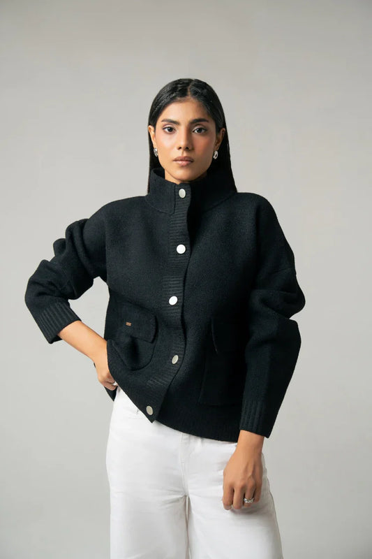 Picture of Ellena - Botton Up Jacket Sweater - Available at Raja Sahib