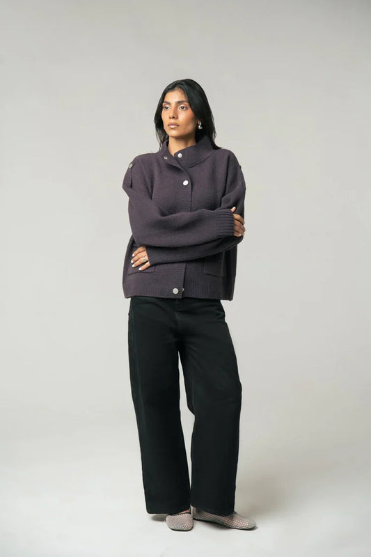 Picture of Ellena - Botton Up Jacket Sweater - Available at Raja Sahib