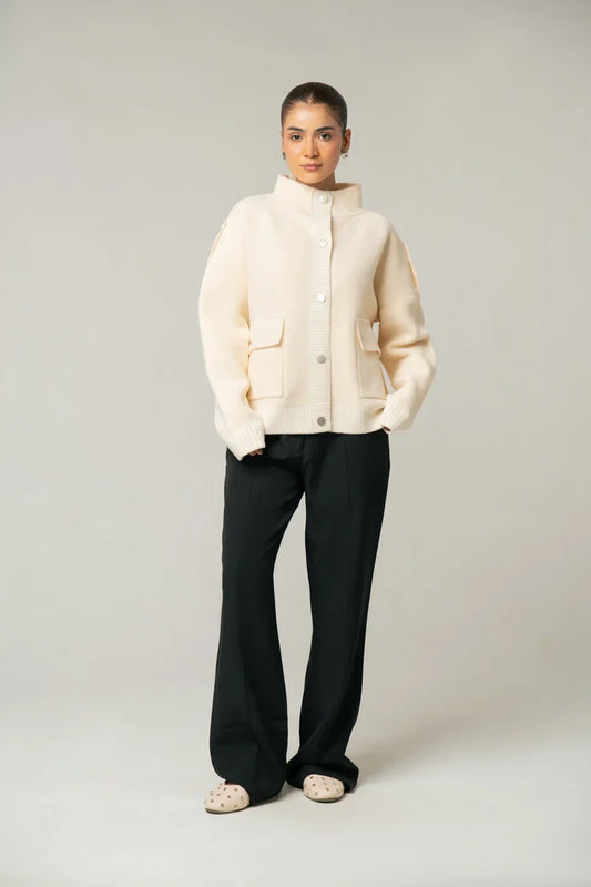 Picture of Ellena - Botton Up Jacket Sweater - Available at Raja Sahib