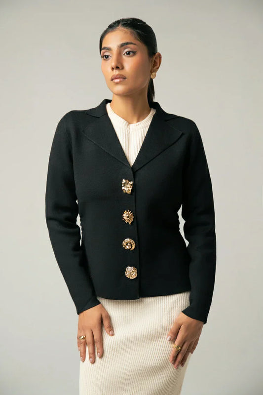 Picture of Ellena - Collar Knit Cardigan - Available at Raja Sahib