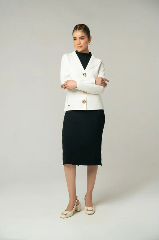 Picture of Ellena - Collar Knit Cardigan - Available at Raja Sahib