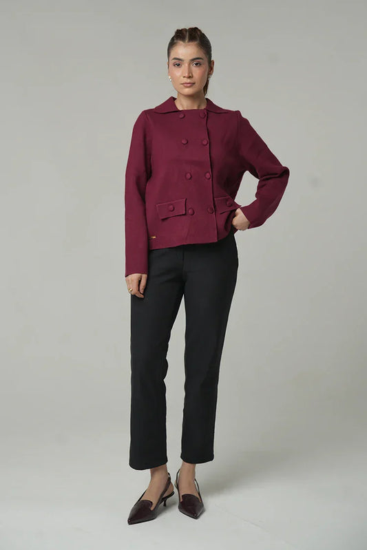 Picture of Ellena - Collar Knit Cardigan - Available at Raja Sahib