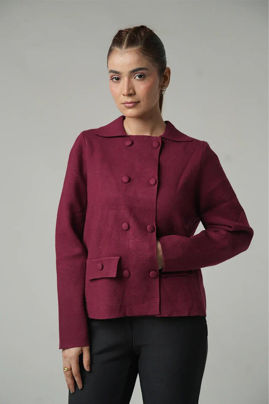 Picture of Collar Knit Cardigan - Available at Raja Sahib