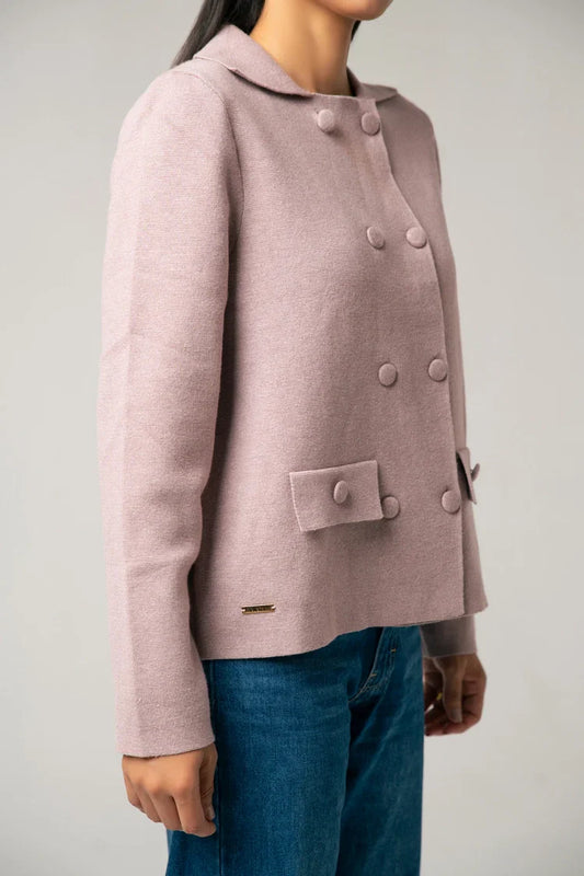 Picture of Ellena - Collar Knit Cardigan - Available at Raja Sahib