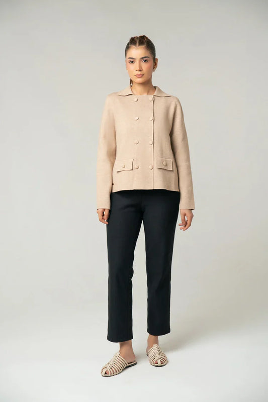 Picture of Collar Knit Cardigan - Available at Raja Sahib