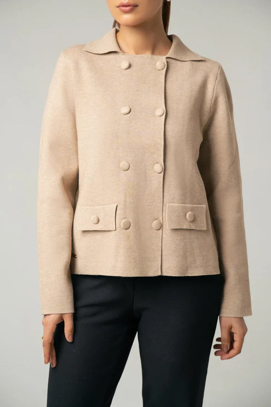 Picture of Ellena - Collar Knit Cardigan - Available at Raja Sahib