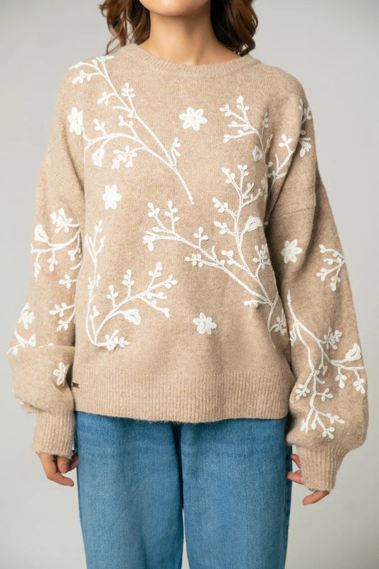 Picture of Oversized Embroidered Knit Sweater - Available at Raja Sahib