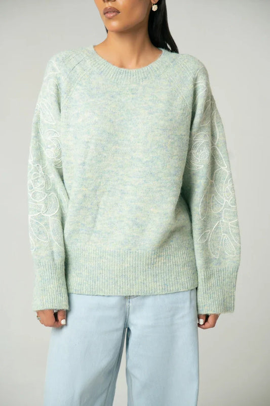 Picture of Oversized Embroidered Knit Sweater - Available at Raja Sahib