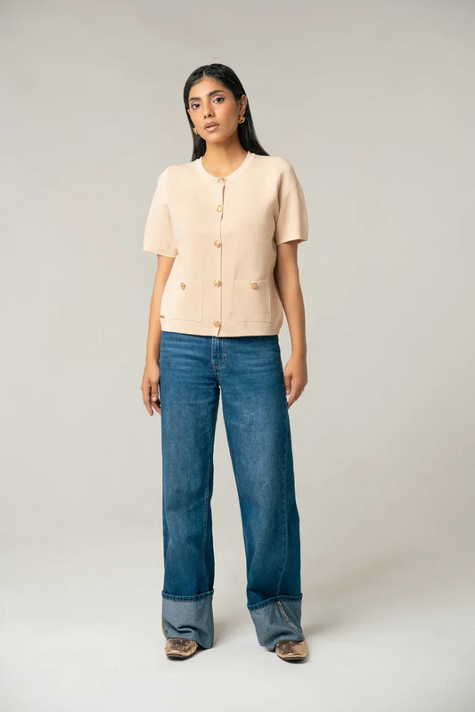 Picture of Short Sleeves Cardigan - Available at Raja Sahib
