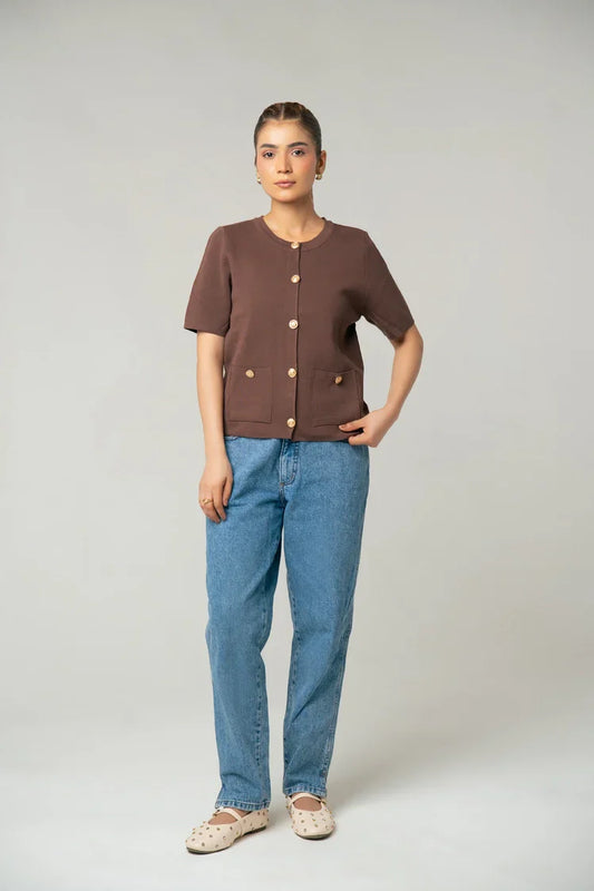 Picture of Short Sleeves Cardigan - Available at Raja Sahib