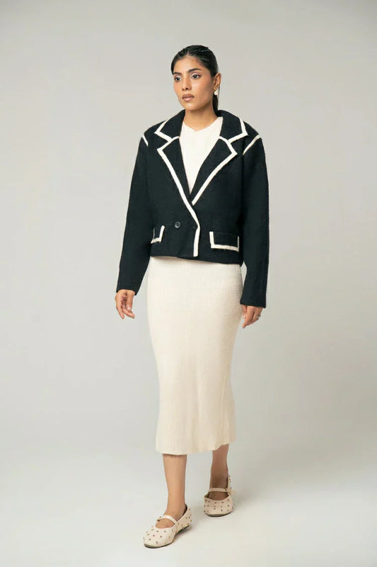 Picture of Ellena - Collar Knit Cardigan - Available at Raja Sahib