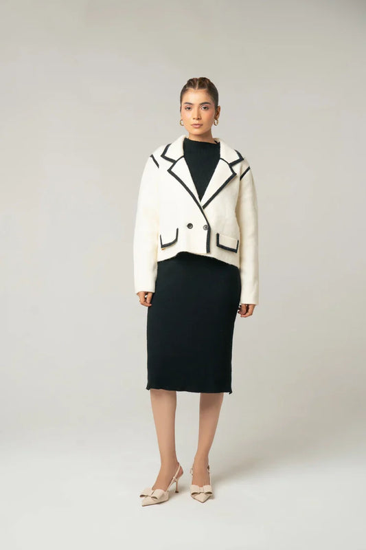 Picture of Ellena - Collar Knit Cardigan - Available at Raja Sahib