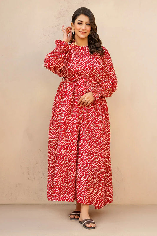 Picture of Ellena - Printed Ladies Maxi Dress - Available at Raja Sahib