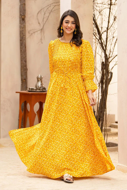 Picture of Ellena - Printed Ladies Maxi Dress - Available at Raja Sahib