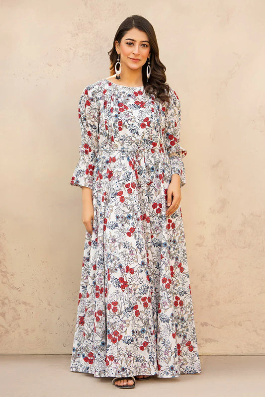 Picture of Ellena - Printed Ladies Maxi Dress - Available at Raja Sahib