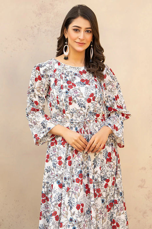 Picture of Ellena - Printed Ladies Maxi Dress - Available at Raja Sahib