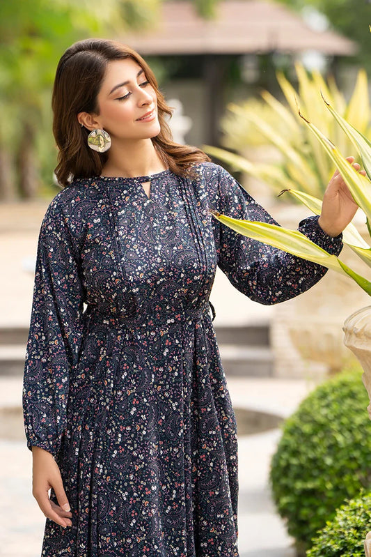 Picture of Ellena - Printed Ladies Maxi Dress - Available at Raja Sahib