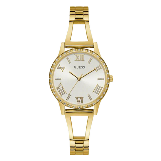 Guess Lucy Gold Stainless Steel Silver Dial Quartz Watch for Ladies - W1208L2