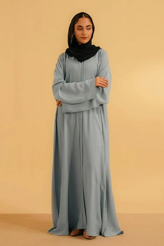 Picture of Divinely Crafted - Embroidered Abaya Set - Sky Blue - Available at Raja Sahib