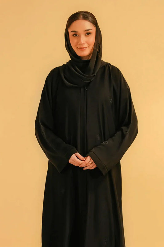 Picture of Divinely Crafted - Embroidered Abaya Set - Black - Available at Raja Sahib