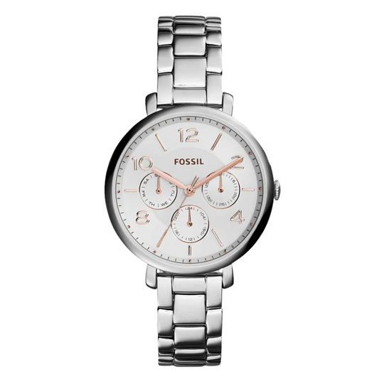 Picture of Fossil Jacqueline Silver Stainless Steel White Dial Quartz Watch for Ladies - ES3738 - Available at Raja Sahib