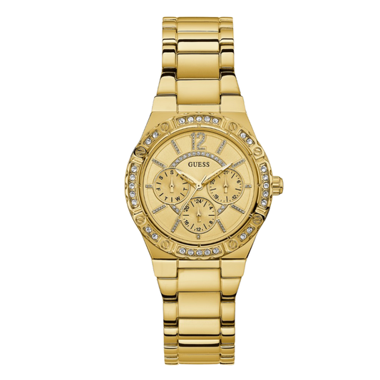 Picture of Guess Envy Gold Stainless Steel Gold Dial Quartz Watch for Ladies - W0845L2 - Available at Raja Sahib