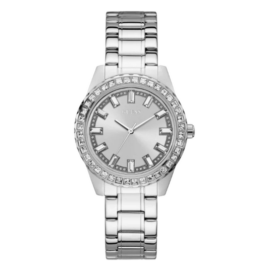Guess Sparkler Silver Stainless Steel Silver Dial Quartz Watch for Ladies - GW0111L1