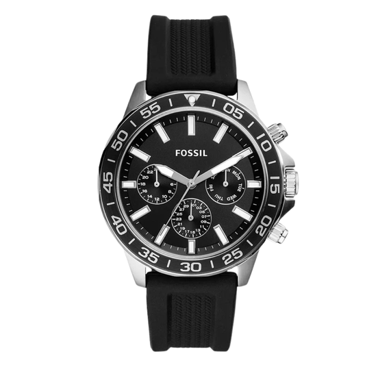 Picture of Fossil Bannon Multifunction Black Silicone Strap Black Dial Chronograph Quartz Watch for Gents - BQ2494 - Available at Raja Sahib