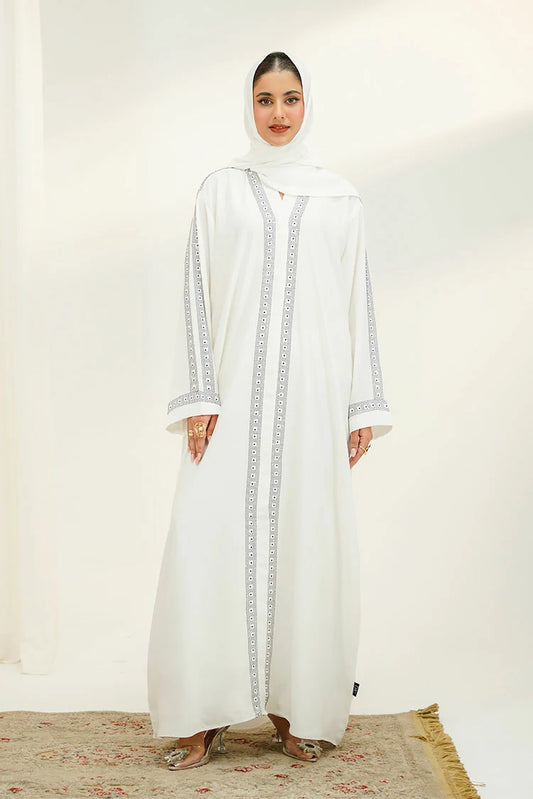 Picture of Divinely Crafted - Noor Abaya Set - Buttoned Up - Available at Raja Sahib