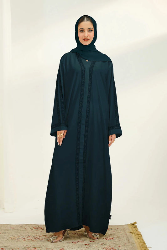 Picture of Divinely Crafted - Fajr Abaya Set - Buttoned Up - Available at Raja Sahib