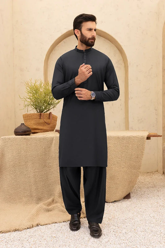 Picture of Black Pearl - Wash & Wear | Black Ban Shalwar Kameez - Available at Raja Sahib