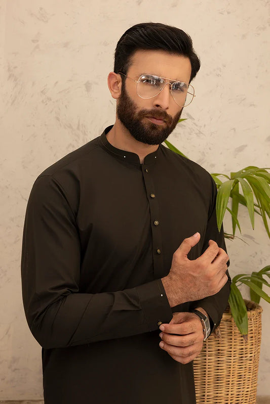 Picture of Black Pearl - Wash & Wear | Mehandi Ban Shalwar Kameez - Available at Raja Sahib
