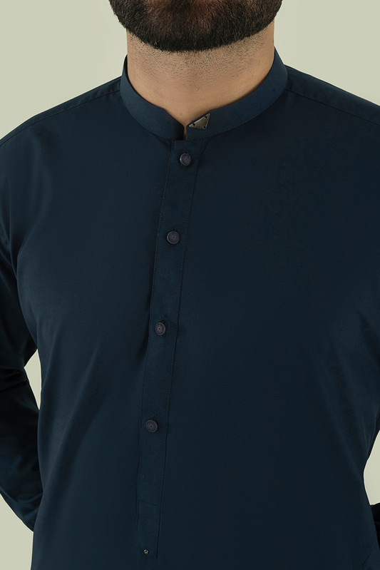 Picture of Black Pearl - Wash & Wear | Blue Ban Kameez Shalwar - Available at Raja Sahib