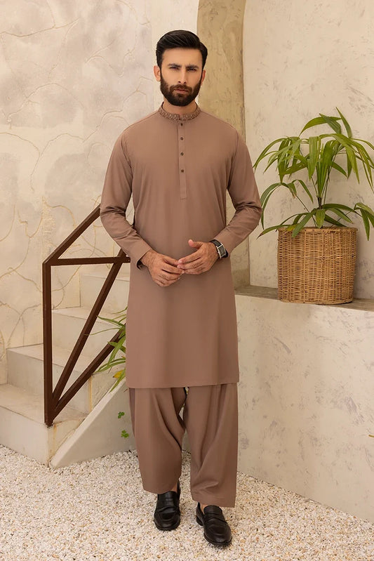 Black Pearl - Wash & Wear | Brown Ban Shalwar Kameez