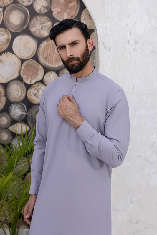 Picture of Wash & Wear | Lavender Ban Shalwar Kameez - Available at Raja Sahib